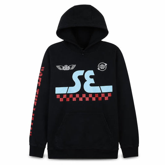 Vans Men Black Hoodie Pullover Medium SE Bikes Graphic Fleece