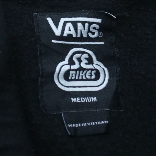 Vans Men Black Hoodie Pullover Medium SE Bikes Graphic Fleece