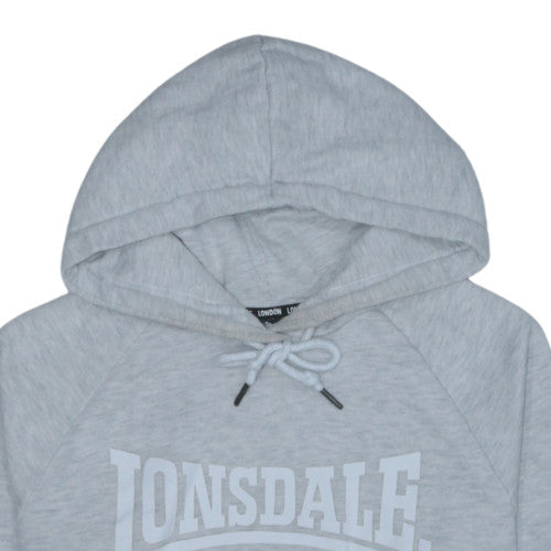 Lonsdale Women Grey Hoodie Size 10 Cotton Pullover Sweatshirt