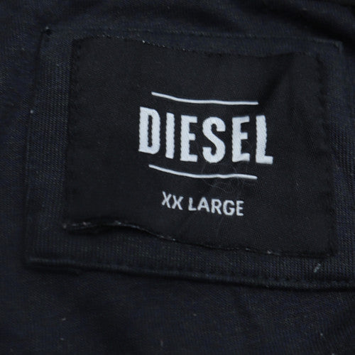 Diesel Men's Black Full Zip Hoodie 2XL Hooded Ring Spun Sweatshirt