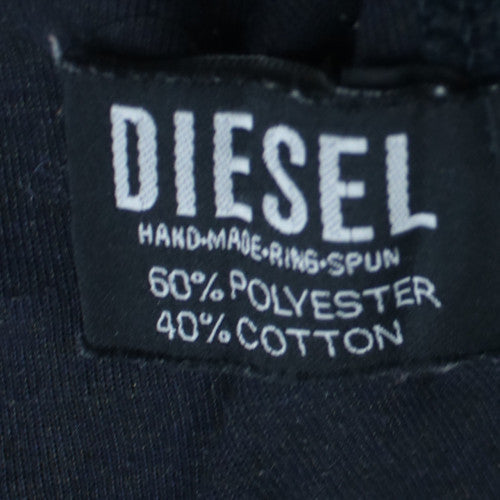 Diesel Men's Black Full Zip Hoodie 2XL Hooded Ring Spun Sweatshirt