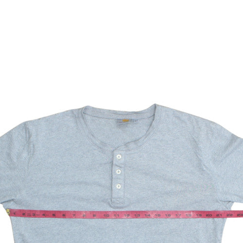 Carhartt Men’s Grey Long Sleeve Henley Cotton T-Shirt Size L