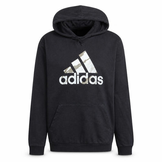 Adidas Men's Black Pullover Hoodie M - Sports Fleece Sweatshirt