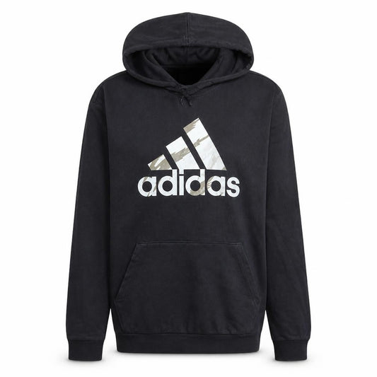 Adidas Men's Black Pullover Hoodie M - Sports Fleece Sweatshirt