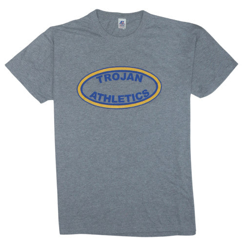 Russell Athletic Men's Grey Trojan Athletics Graphic T-Shirt Size L