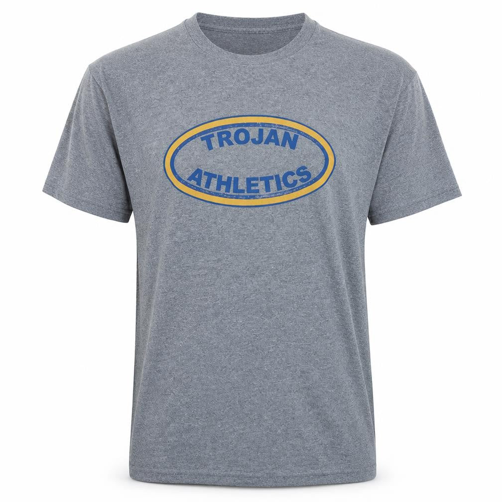 Russell Athletic Men's Grey Trojan Athletics Graphic T-Shirt Size L