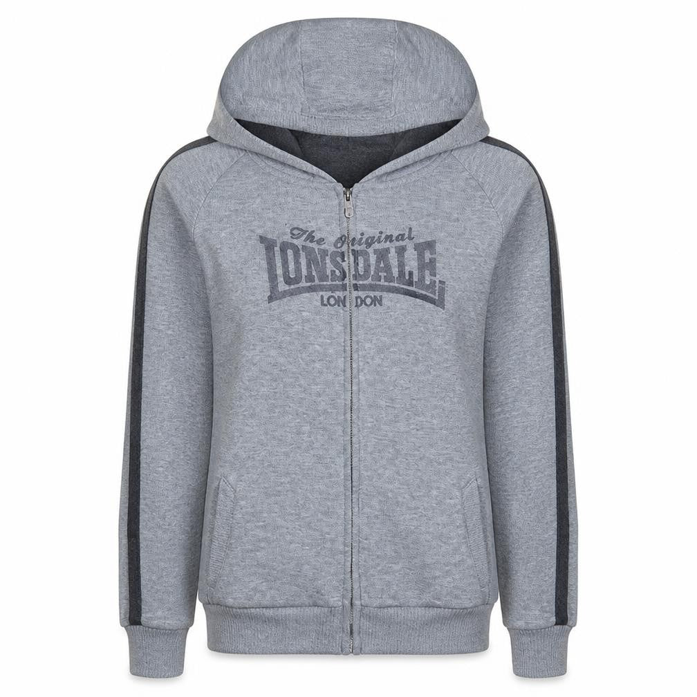 Lonsdale London Grey Full Zip Hoodie Teens Size 12 Polyester Cotton
