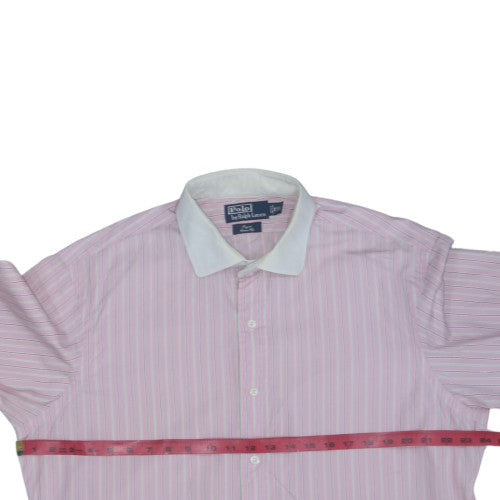 Ralph Lauren Men’s Pink Striped Slim Fit Long Sleeve Cotton Shirt Size 17
