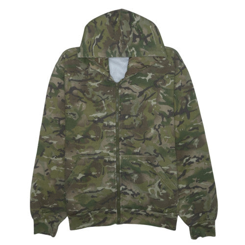 Kombat UK Men's Green Camouflage Full Zip Hooded Sweatshirt L