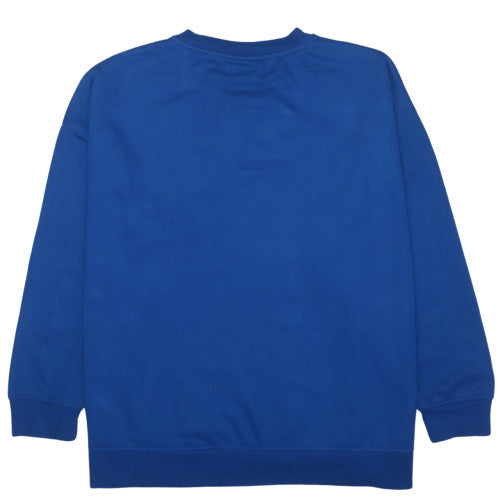 Disney Stitch Blue Pullover Sweatshirt Women 2XL Graphic Print Crew Neck