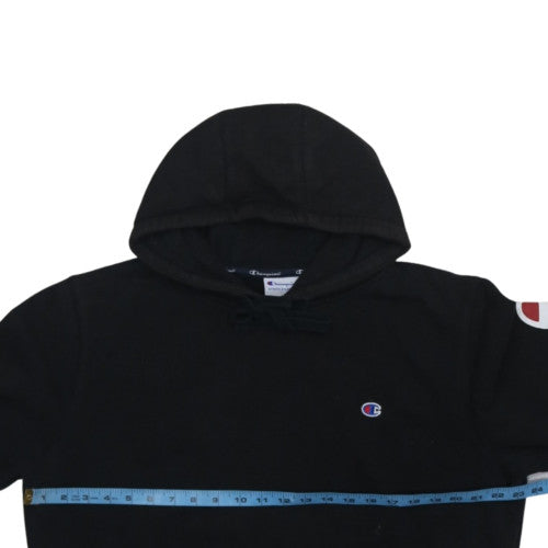 Champion Men's Black Pullover Hoodie L Logo Hooded Sweatshirt