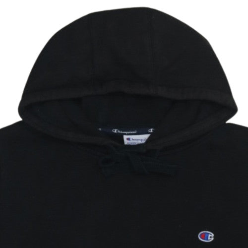Champion Men's Black Pullover Hoodie L Logo Hooded Sweatshirt