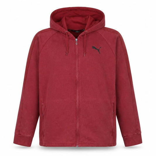 Puma Men's Red Full Zip Hoodie 2XL Regular Fit Sportswear