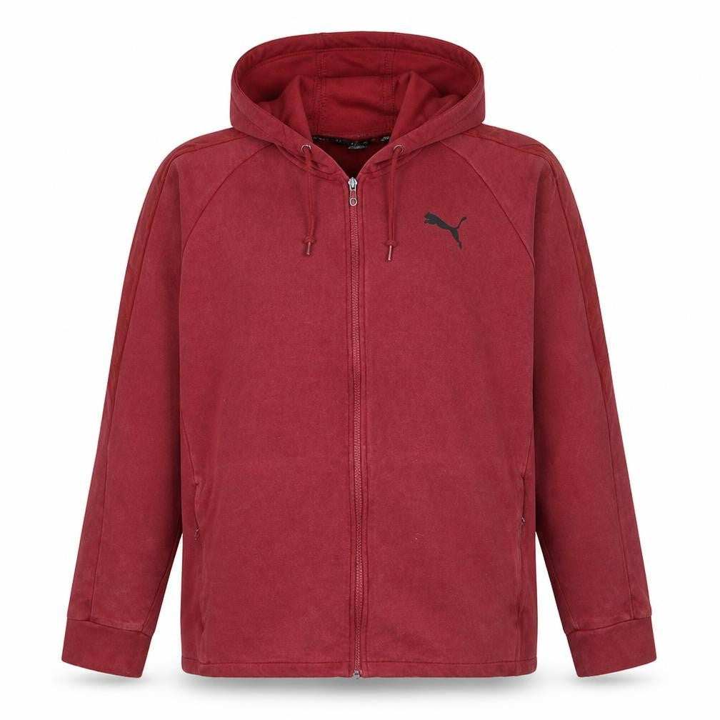 Puma Men's Red Full Zip Hoodie 2XL Regular Fit Sportswear