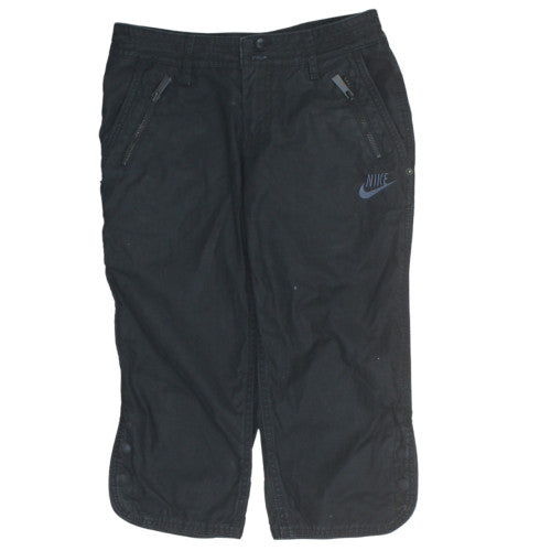 Nike Women's Black Capri Trousers Size 12 Cotton Twill Casual Pants