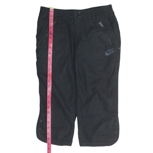Nike Women's Black Capri Trousers Size 12 Cotton Twill Casual Pants