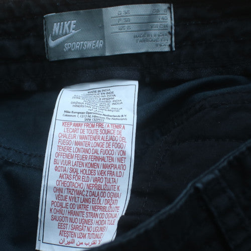 Nike Women's Black Capri Trousers Size 12 Cotton Twill Casual Pants