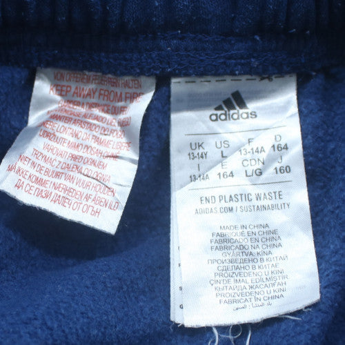 Adidas Boys Blue Jogger Trousers 13-14 Years Fleece Elastic Waist