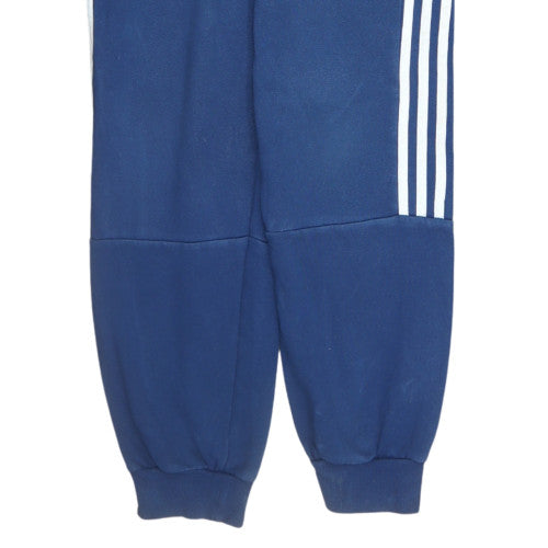 Adidas Boys Blue Jogger Trousers 13-14 Years Fleece Elastic Waist
