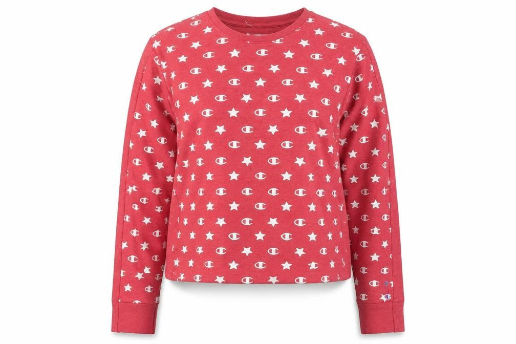Champion Womens Red Star Logo Long Sleeve Pullover Sweatshirt XL