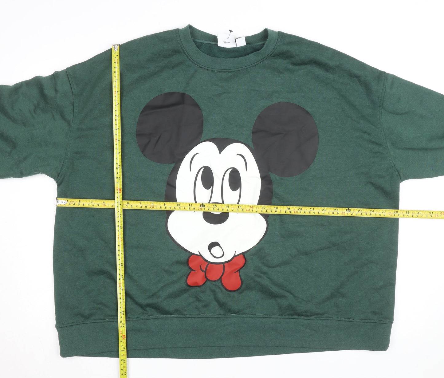 Disney Women Green Mickey Mouse Pullover Sweatshirt 2XL