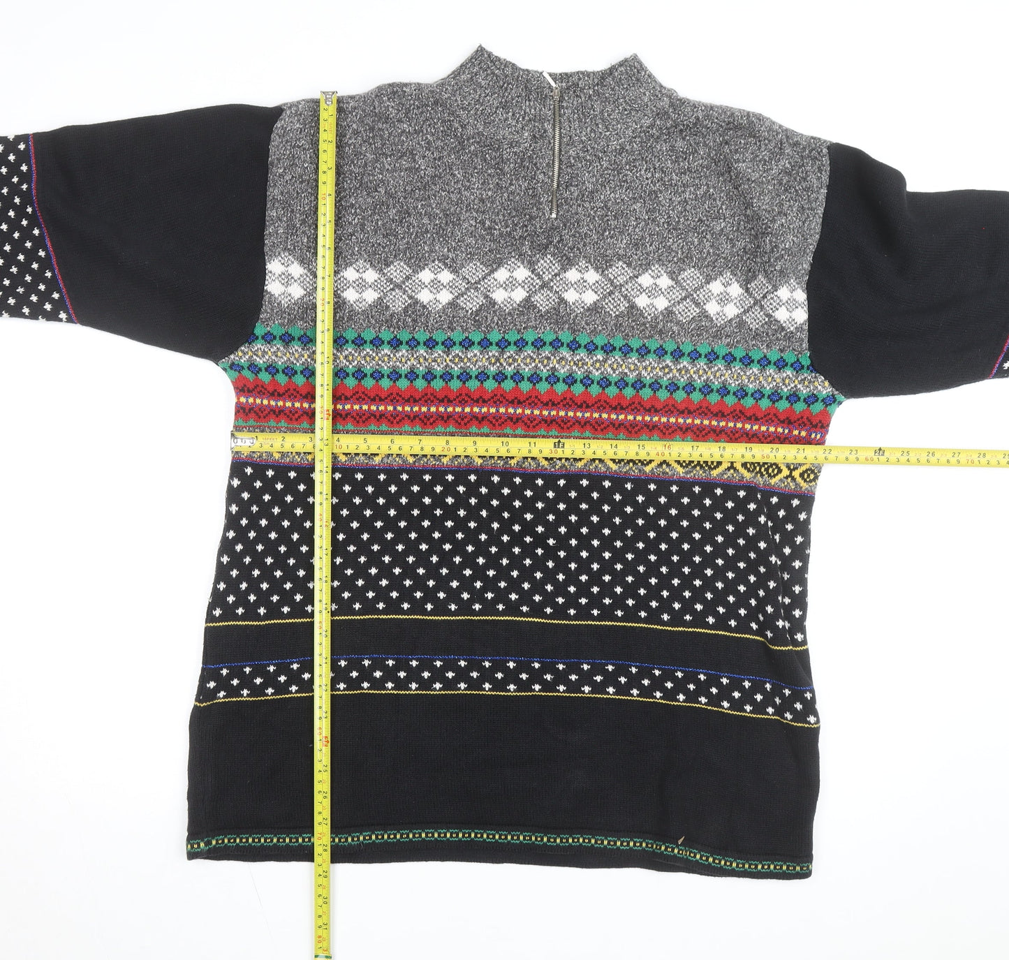 Lizwear Women's Multicoloured Fair Isle Full Zip Jumper L