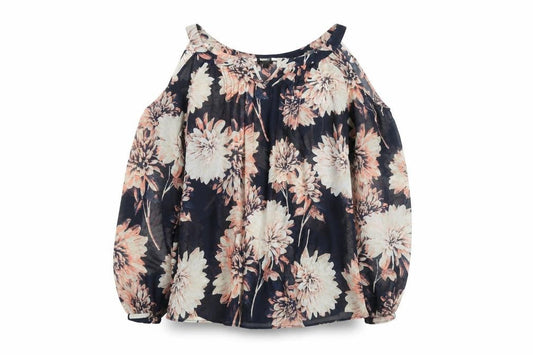 Next Women's Multicoloured Floral Cold Shoulder Blouse Size 12