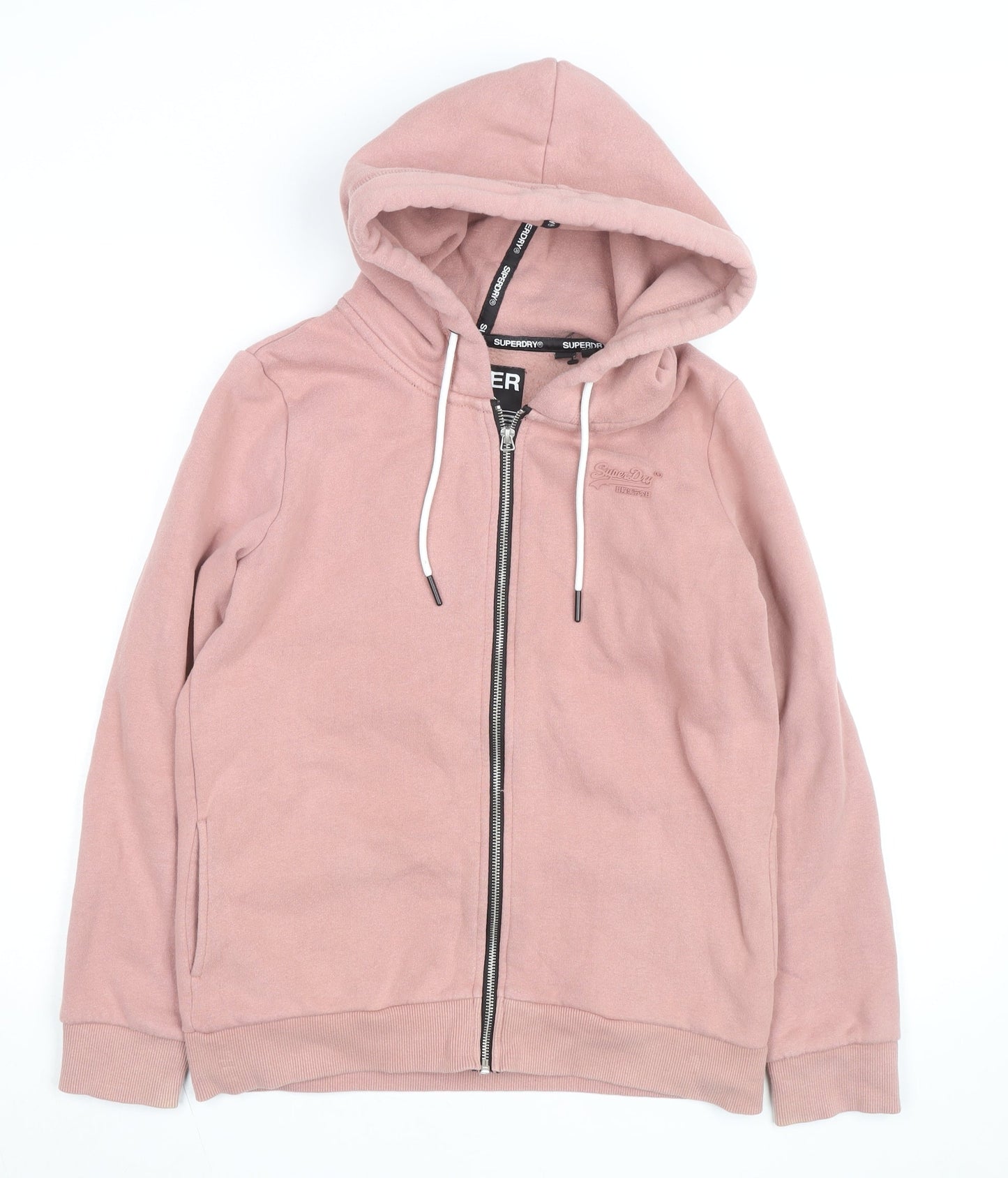 Superdry Womens Pink Full Zip Hoodie Size UK 8 Classic Fit