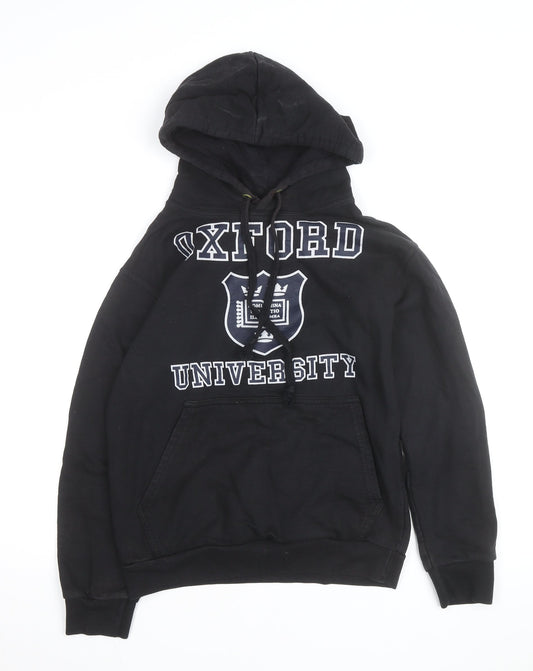 Preloved Stars & Stripes Men’s Black Oxford University Pullover Hoodie XS - Front