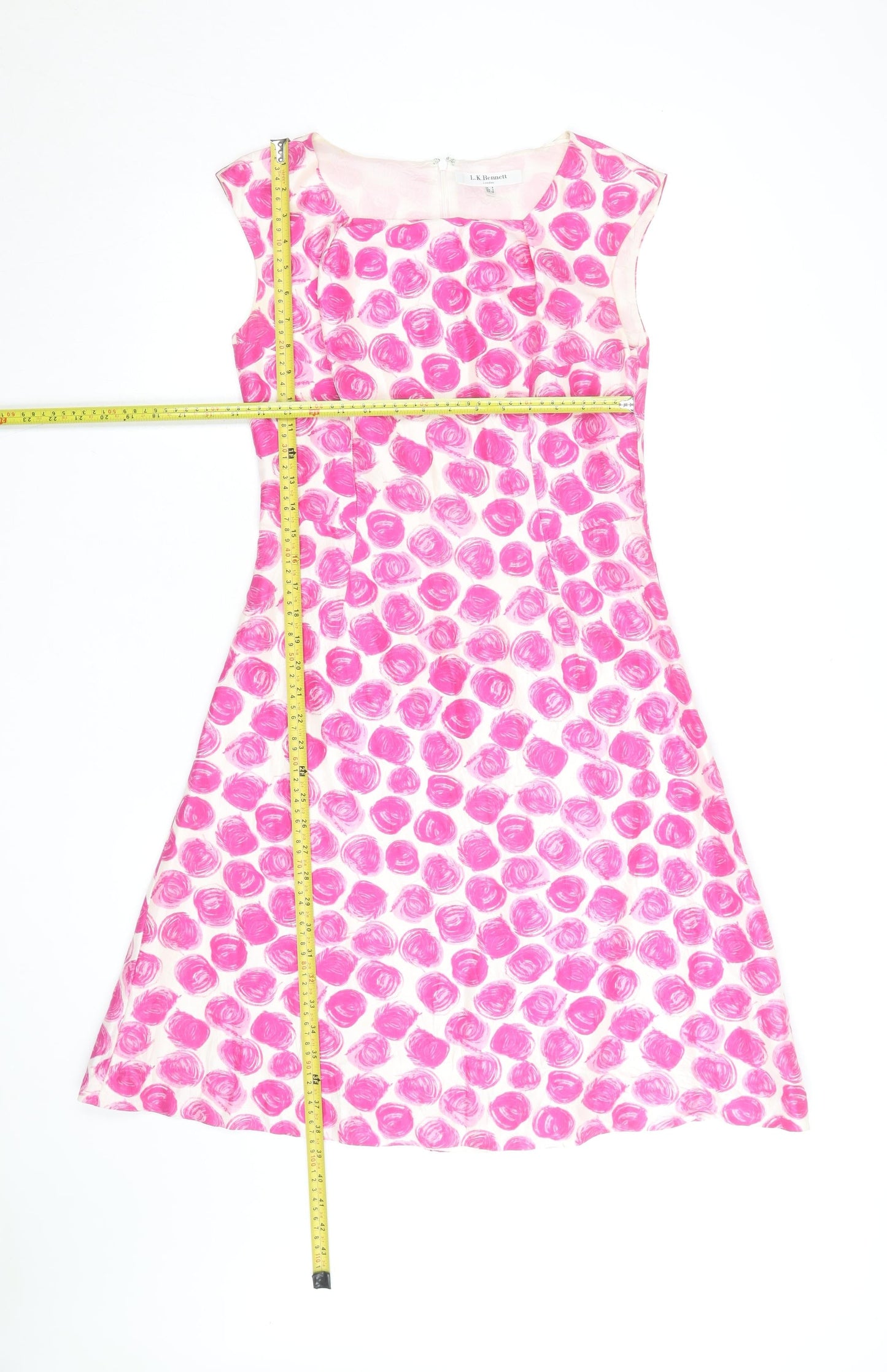 L.K. Bennett Women’s Pink Silk A-Line Sleeveless Dress Size 8
