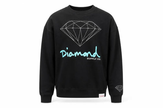 Diamond Supply Co. Men's Black Small Crew Neck Graphic Sweatshirt