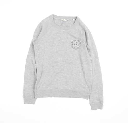 Jack Wills Grey Crew Neck Regular Fit Sweatshirt XS Unisex