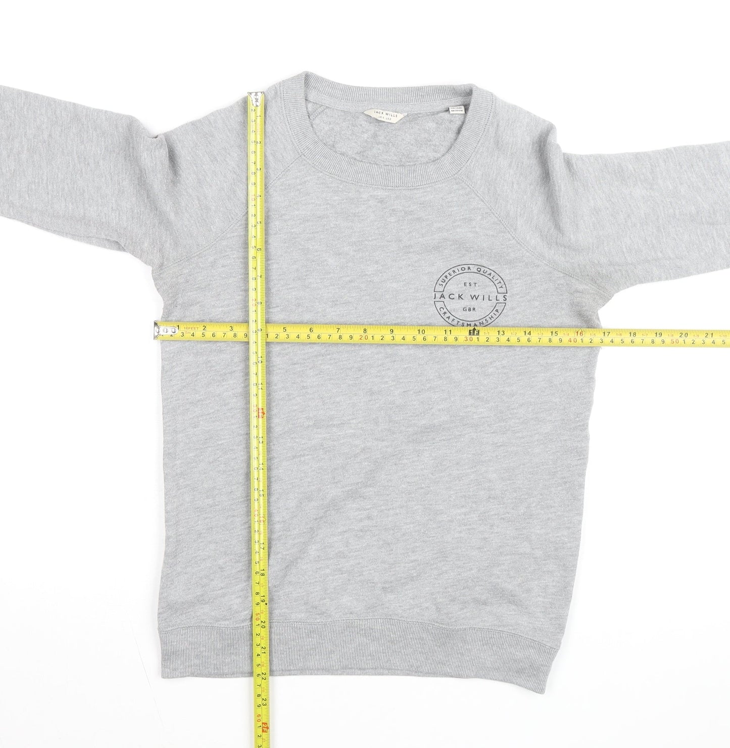 Jack Wills Grey Crew Neck Regular Fit Sweatshirt XS Unisex