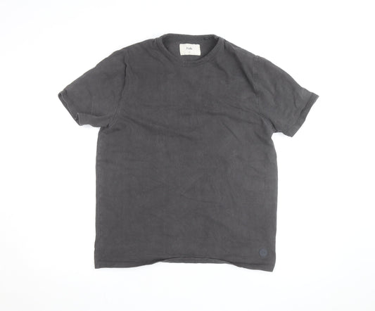 Folk Men's Black Crew Neck Cotton T-Shirt Size M Classic Fit