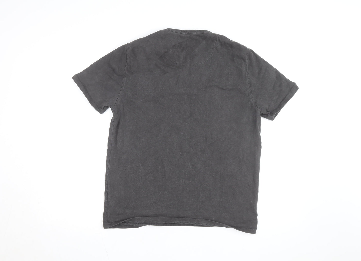 Folk Men's Black Crew Neck Cotton T-Shirt Size M Classic Fit