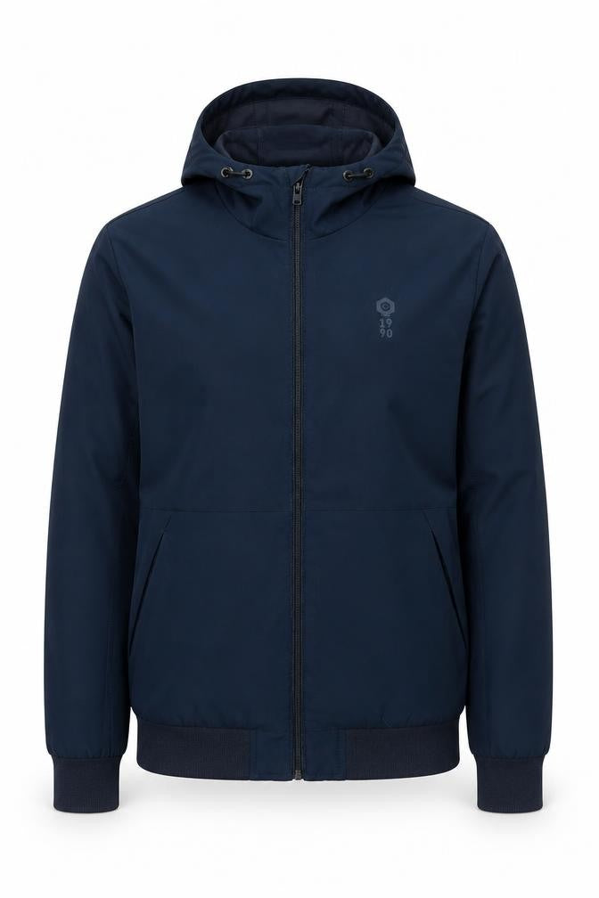 Jack & Jones Men's Blue Hooded Windbreaker Jacket Size M