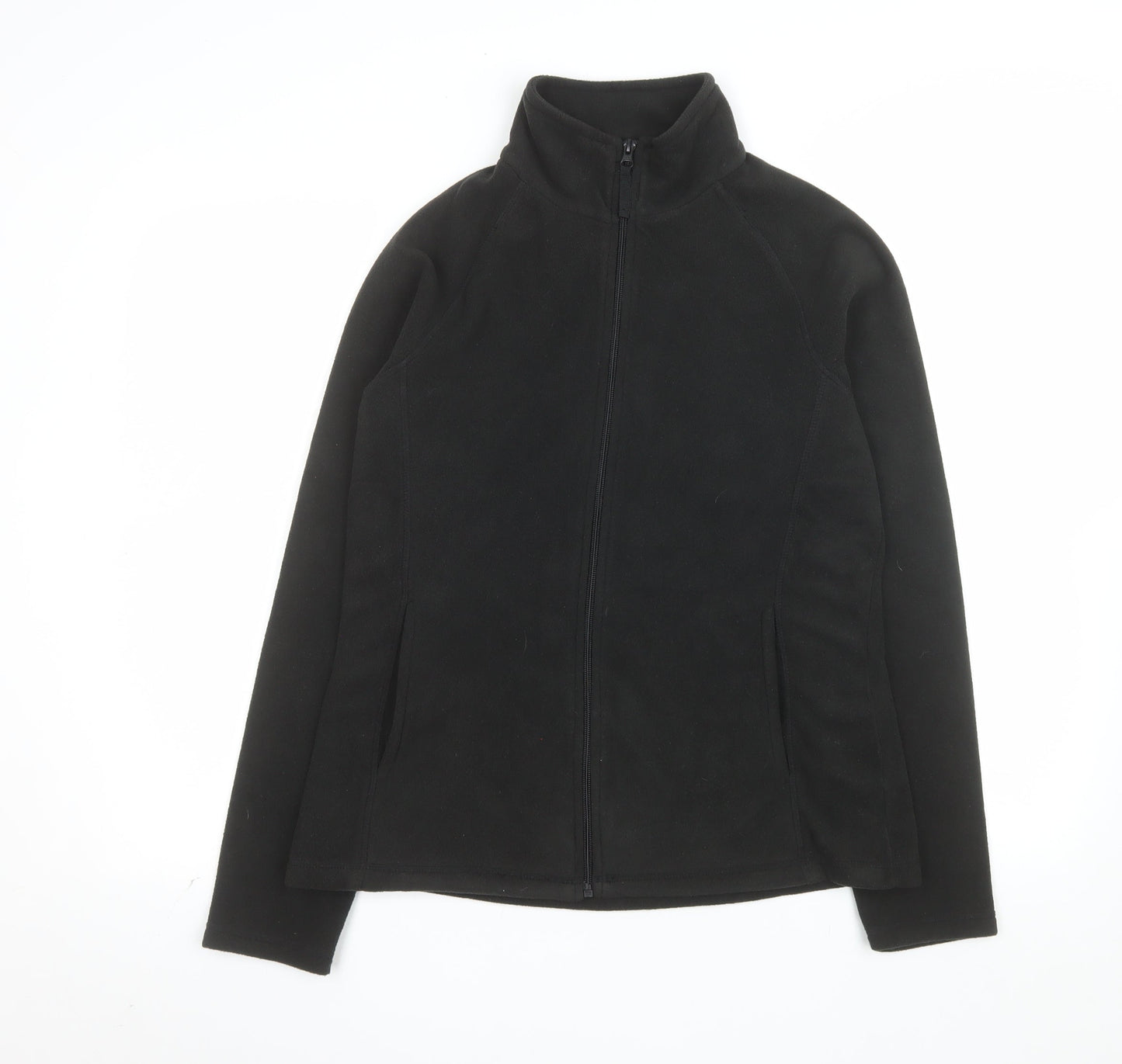Mountain Warehouse Women's Black Fleece Jacket Size 12 Full Zip Lightweight