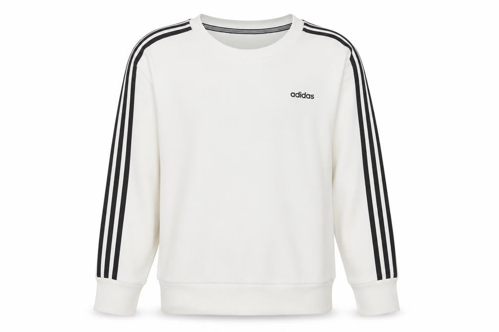 Adidas Womens White Long Sleeve Crew Neck Pullover Sweatshirt L