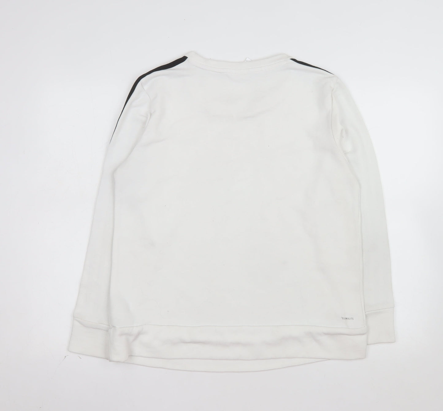Adidas Womens White Long Sleeve Crew Neck Pullover Sweatshirt L