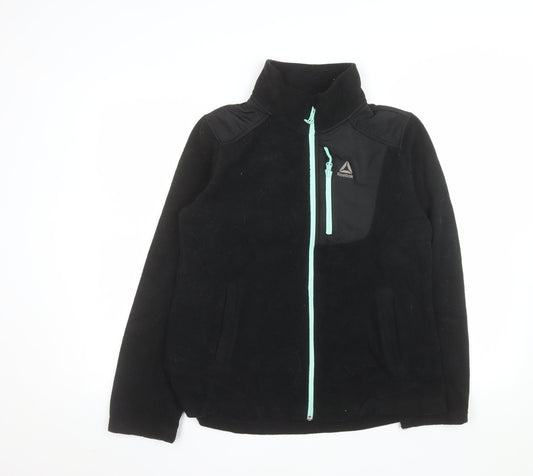 Reebok Women's Black Fleece Zip Jacket Size L Sports Outdoor