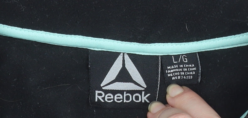 Reebok Women's Black Fleece Zip Jacket Size L Sports Outdoor