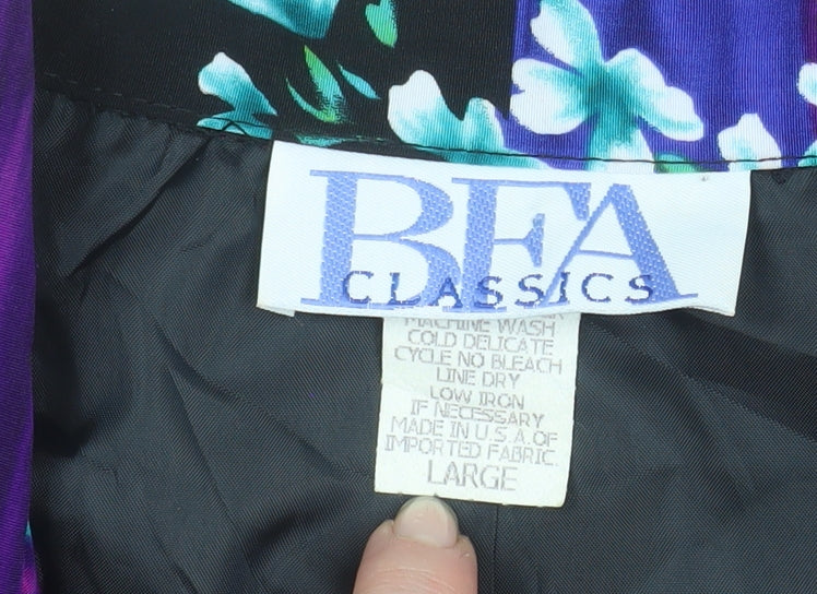 BFA Classics Womens Multicoloured Floral Single-Breasted Blazer Size L