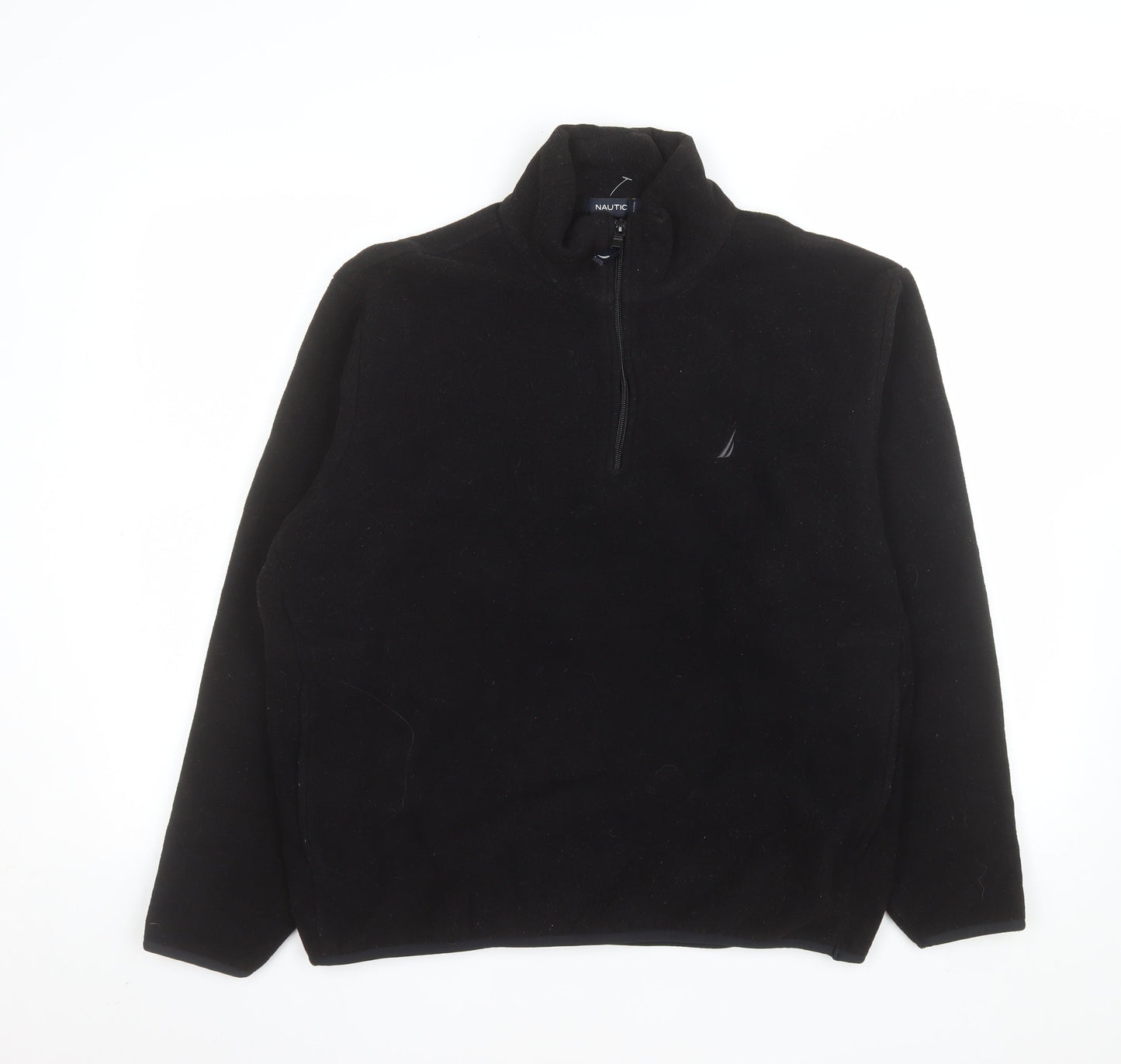Nautica Men's Black Fleece 1/4 Zip Pullover Sweatshirt M