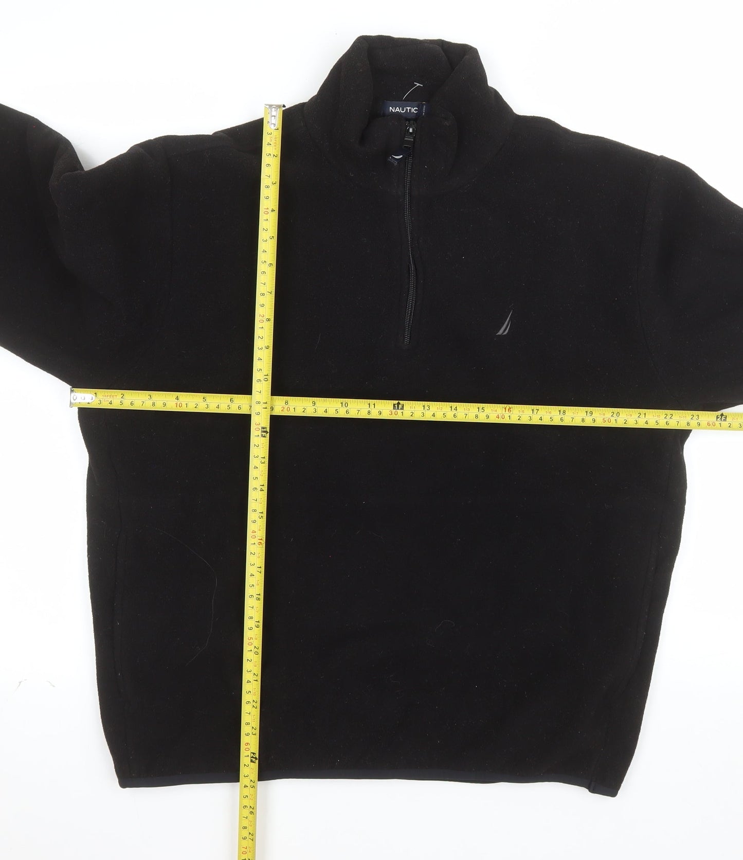 Nautica Men's Black Fleece 1/4 Zip Pullover Sweatshirt M