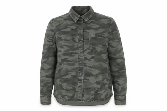 New Look Women’s Green Camo Button-Up Denim Shirt UK 10