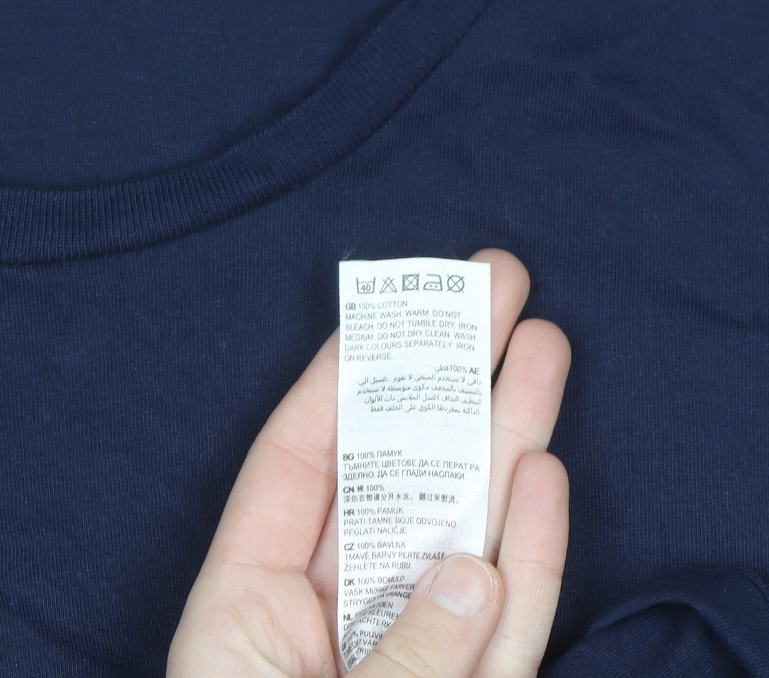 Von Jeans Co. Men's Navy Crew Neck Cotton T-Shirt 5XL Classic Fit