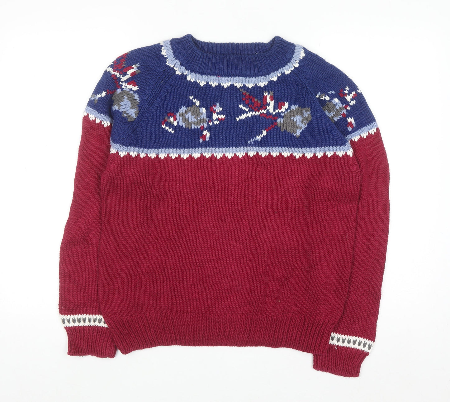 Persuasion Women Red Christmas Fair Isle Knit Jumper Size S
