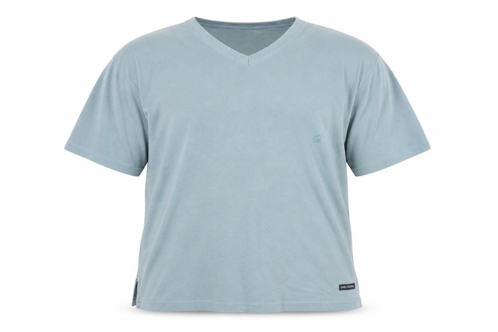 Daniel Hechter Men's Blue Cotton V-Neck T-Shirt Size L