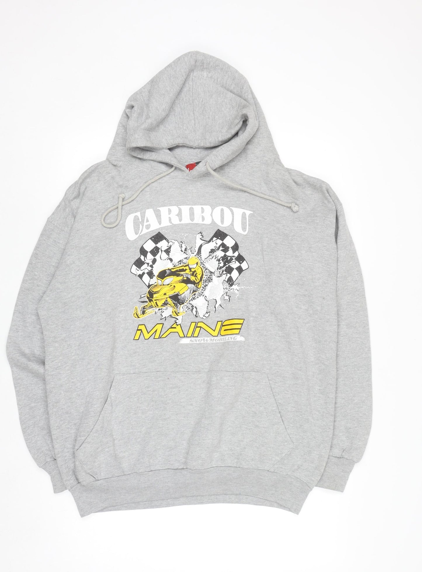 Jon Lauren Men's Grey Caribou Maine Pullover Hoodie XL Graphic Print