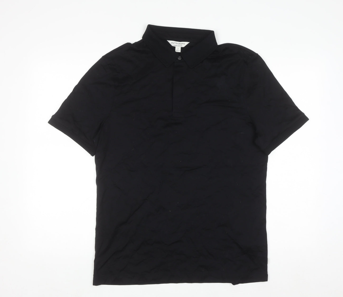 Marks and Spencer Autograph Men's Black Supima Cotton Polo Shirt M